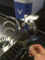 不锈钢大公鸡—光纤激光切割机样品展示